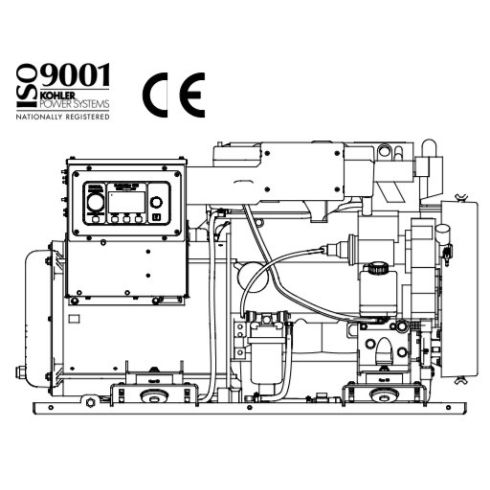 Generador marino Kohler de 21kW, diésel, 60 Hz, 120 V, monofásico o trifásico, intercambio de calor