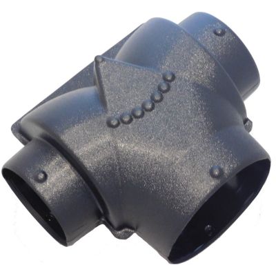 Marine Grade Plastic Duct TEE - 4" Inlet