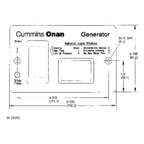 Cummins Onan Deluxe Remote Panel 12V