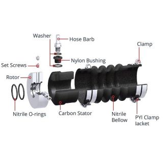 Diámetro del eje: 1 ", diámetro del tubo de popa: 1-3/4" to 1-7/8" (02-100-134)