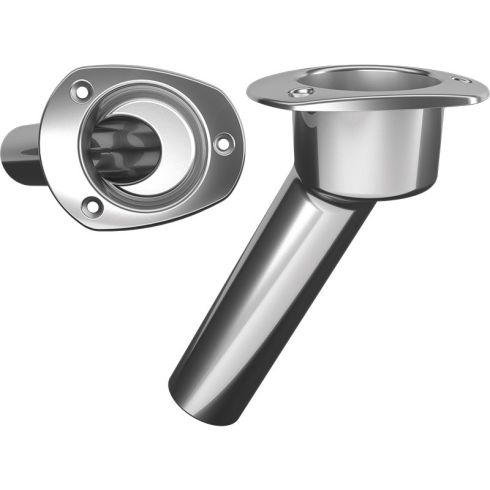 Mate Series Oval Top Rod and Cup Holder - Stainless Steel