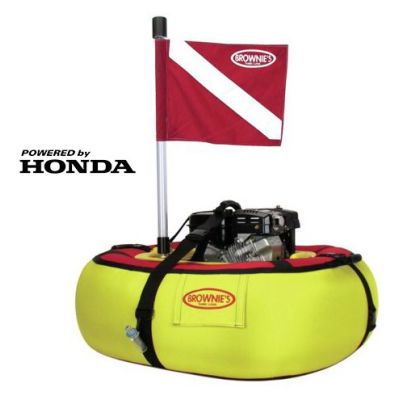 BROWNIE'S F285X-H "Pioneer" Compresor de buceo deluxe con maleta de viaje, 2 buzos - Motor de gasolina