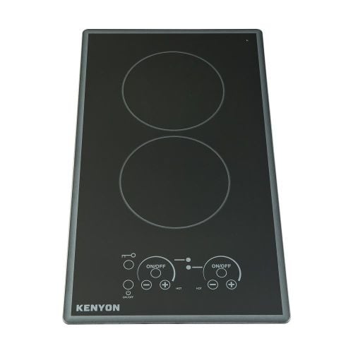 Kenyon Lite Touch Q Cortez Series 12 in. Radiant Electric Cooktop in Black with 2 Elements Touch Control 208-Volt
