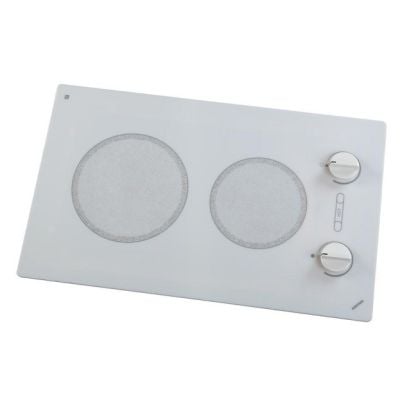Alpine 14.25 in. Radiant Electric Cooktop in White with 2-Elements Knob Control 120-Volt