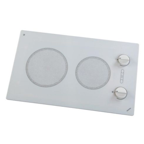 Alpine 14.25 in. Radiant Electric Cooktop in White with 2-Elements Knob Control 120-Volt