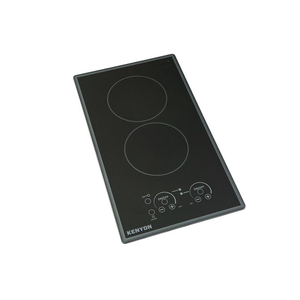 Kenyon Lite Touch Q Cortez Series 12 in. Radiant Electric Cooktop in Black  with 2 Elements Touch Control 240-Volt