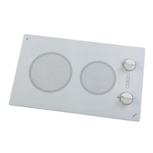 Kenyon Alpine Electric Cooktop in White with 2-Elements Knob Control 240-Volt (14.25 in. Radiant)