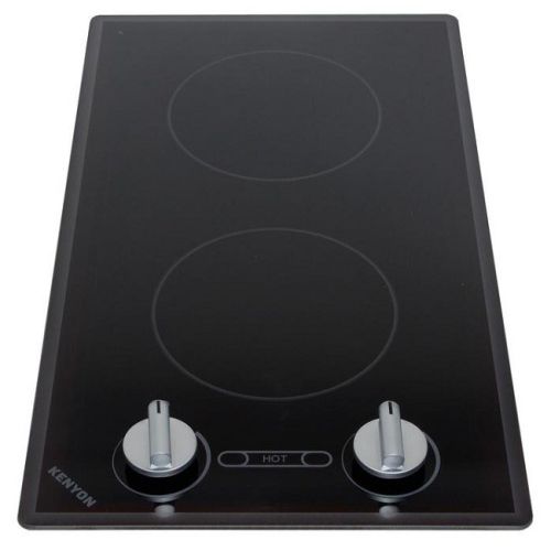 Kenyon Cortez Series 12 in. Radiant Electric Cooktop in Black with 2 Elements Knob Control 120-Volt