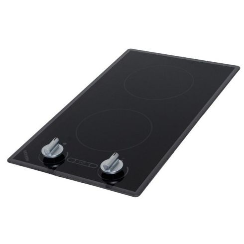 Kenyon Cortez Series 12 in. Radiant Electric Cooktop in Black with 2 Elements Knob Control 240-Volt