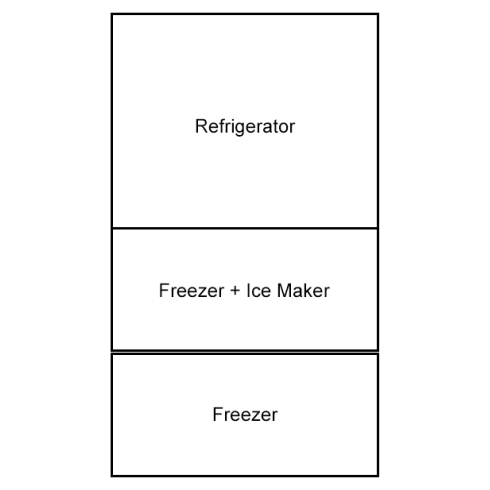 VITRIFRIGO DW360IXN1 Fridge/Freezer + Ice Maker/Freezer, 10.6 Cu. Ft.