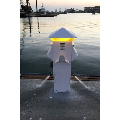 Harbor Light SS with 2-30A, 1-50A 125/250V Receptacles, and 3/4" Water Valve