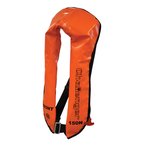 Challenger Flexi-Wing 150 SOLAS Life Jacket Automatic - Orange PVC - Harness