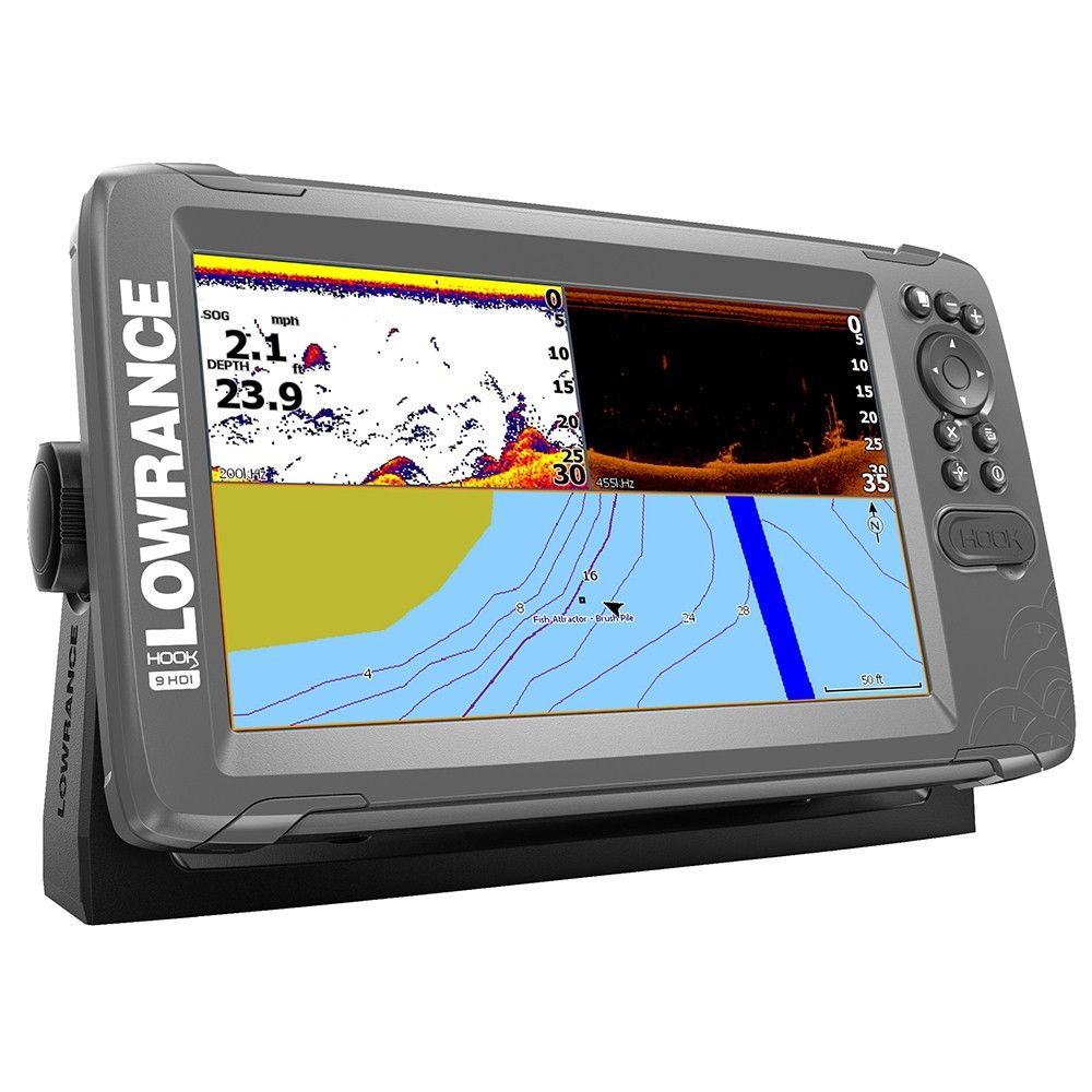 Lowrance HOOK2 9 - 9-inch Fishfinder with TripleShot Transducer and US /  Canada Navionics+ Map Card