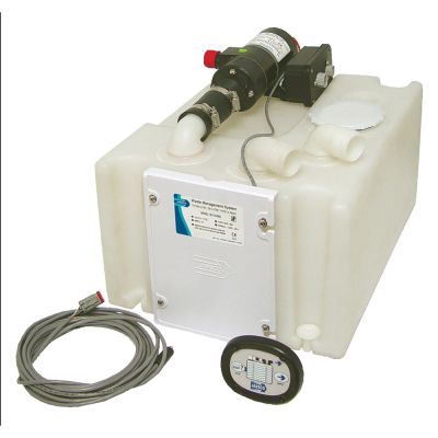 Sistema de gestión de residuos de Jabsco con depósito de retención y bomba de 12 V