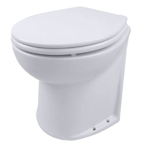 Jabsco Deluxe Flush 14" Slant Back 12V Electric Toilet w/ Intake Pump