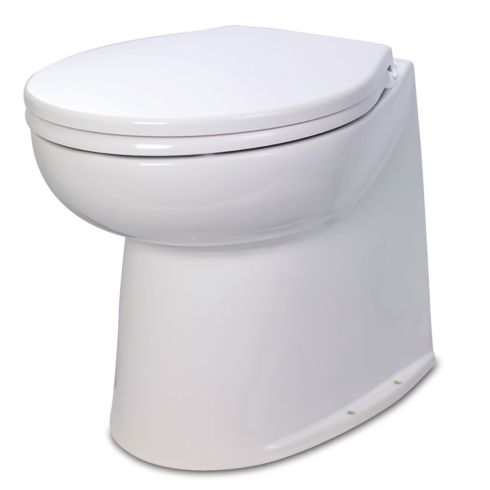 Jabsco Deluxe Flush 14" Straight Back Electric Toilet w/ Intake Pump