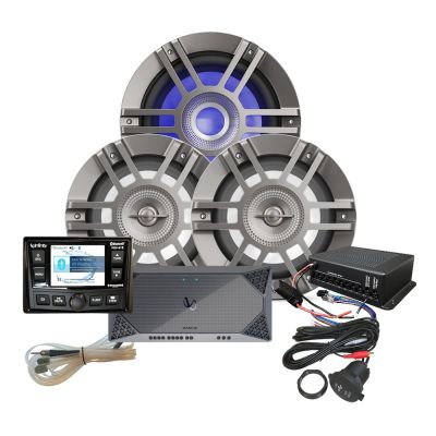 Paquete Infinity KAPPAMPK415 con Estéreo PRV415, Amplificador, Altavoz, Subwoofer, Control RGB, Extensor USB y Control RGB