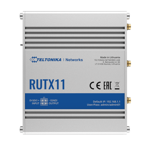Teltonika RUTX11 WiFi LTE router, Dual Sim, 4G LTE