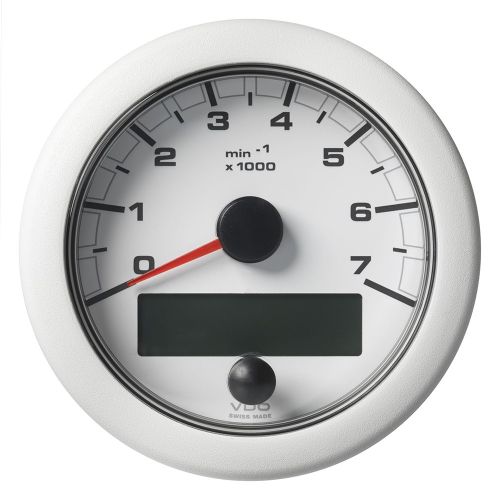 Tacómetro Veratron OceanLink® NMEA 2000® de 3-3/8" (85 mm) - 7000 RPM - Esfera y Bisel Blancos