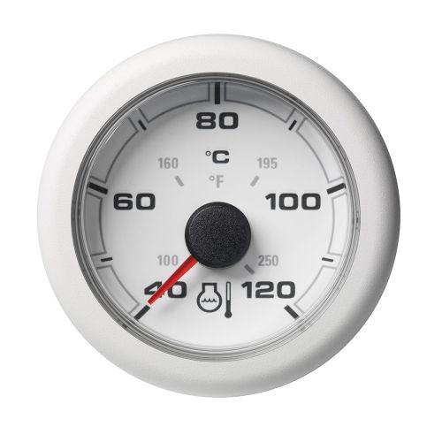 Veratron Medidor de Temperatura del Refrigerante OceanLink de 52 mm (2-1/16") - 120 °C/250 °F - Esfera y Bisel Blancos