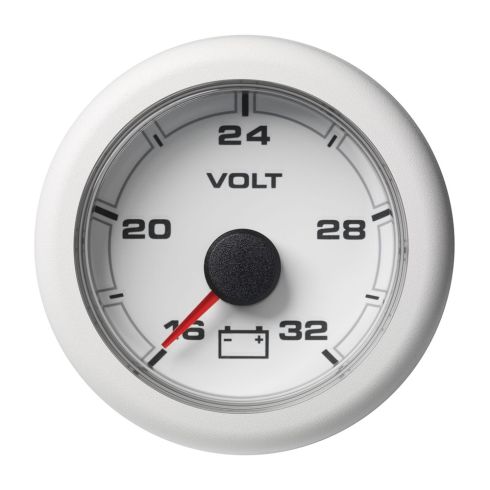 Veratron Medidor de Voltaje de Batería OceanLink de 52 mm (2-1/16") - 16 a 32 V - Esfera y Bisel Blancos