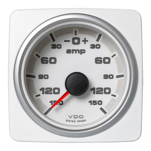 Veratron 52 MM (2-1/16") AcquaLink Ammeter Gauge -150/+150 AMP - White Dial & Bezel | A2C1338550001