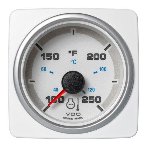 Veratron Medidor de Temperatura del Refrigerante AcquaLink de 52 mm (2-1/16"), 100 °F a 250 °F, Esfera y Bisel Blancos