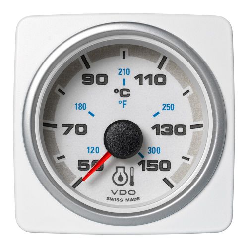 Veratron Medidor de Temperatura del Aceite del Motor 50°C/150°C - 52 MM (2-1/16") AcquaLink - Esfera y Bisel Blancos