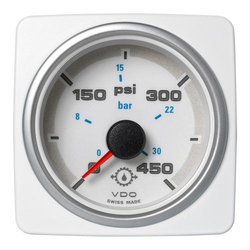 Veratron 52 MM (2-1/16") AcquaLink Transmission Oil Pressure 450 PSI/30 Bar - White Dial & Bezel | A2C1338700001