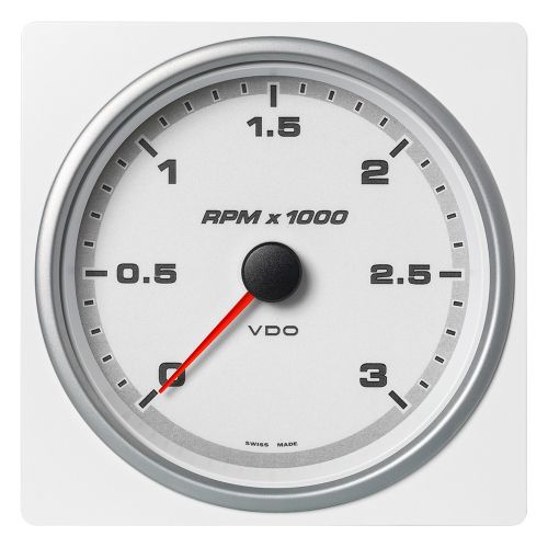 Veratron 4-3/8" (110mm) AcquaLink&reg; Tachometer 3000 RPM - 12/24V - White Dial & Bezel | A2C1338910001