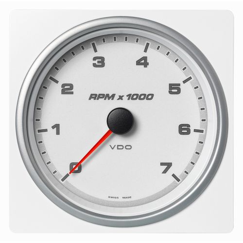Tacómetro Veratron AcquaLink® de 4-3/8" (110 mm) 7000 RPM - 12/24 V - Esfera y Bisel Blancos