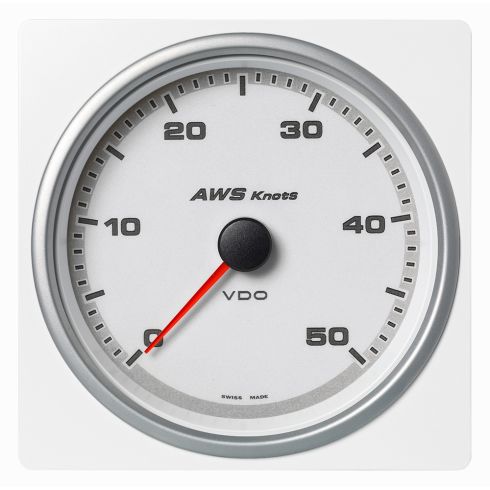 Veratron Medidor Velocidad Aparente del Viento 0-50 nudos AcquaLink de 4-3/8" (110 mm) - 12/24 V - Esfera y Bisel Blancos