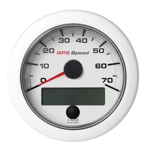 Veratron 3-3/8" (85mm) OceanLink® GPS Speedometer (0-70 KN/MPH/KMH) - White Dial & Bezel
