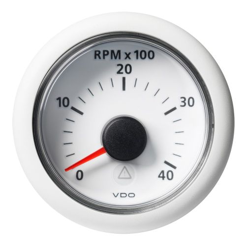 Veratron 2-1/16" (52MM) ViewLine Tachometer - 0 to 4000 RPM - 8 to 32V - White Dial & Bezel