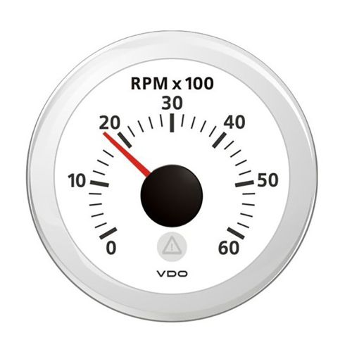 Veratron 2-1/16" (52mm) Viewline Tachometer - 0 to 6000 RPM - 8 to 32V - White Dial & Bezel | A2C59512348