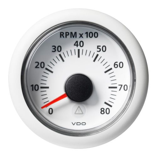Veratron 2-1/16" (52MM) ViewLine Tachometer - 0 to 8000 RPM - 8 to 32V - White Dial & Bezel | A2C59512349