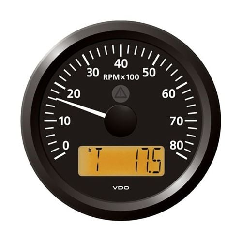 Veratron 3-3/8" (85 mm) ViewLine Tachometer - 0 to 8000 RPM - 8 to 32V - Black Dial & Triangle Bezel