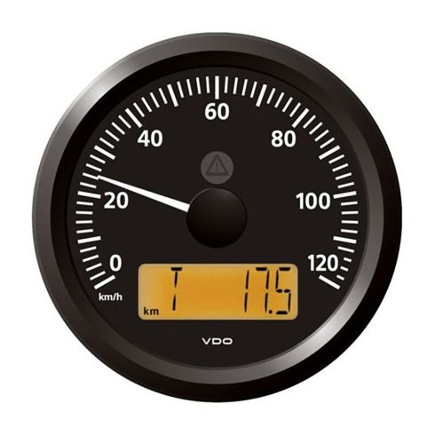 Veratron 3-3/8" (85 mm) ViewLine Speedometer - 0 to 120 KMH - 12/24V - Black Dial & Triangular Bezel | A2C59512369