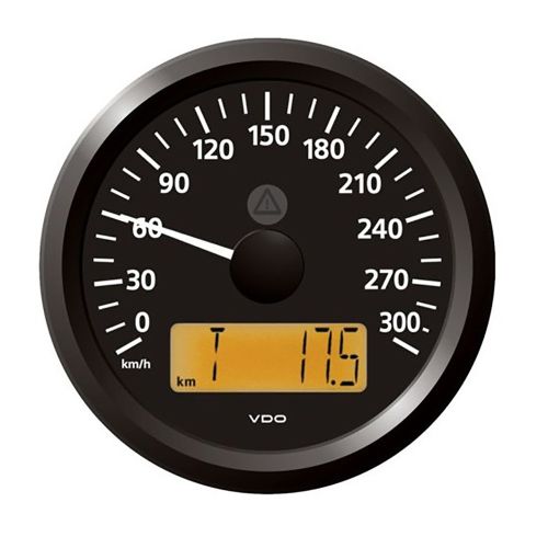 Veratron 3-3/8" (85 mm) ViewLine Speedometer - 0 to 300 KMH - 12/24V - Black Dial & Triangular Bezel | A2C59512371