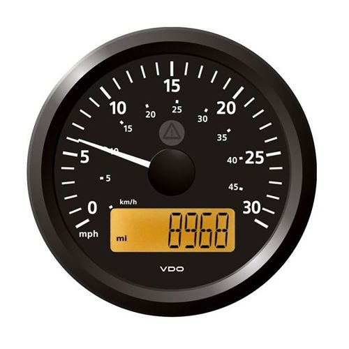 Veratron 3-3/8" (85 mm) ViewLine Speedometer - 0 to 30 MPH - 12/24V - Black Dial & Triangular Bezel