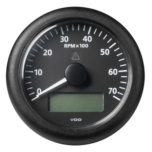Veratron 3-3/8" (85MM) ViewLine Tachometer w/Multi-Function Display - 0 to 7000 RPM - Black Dial & Bezel | A2C59512394