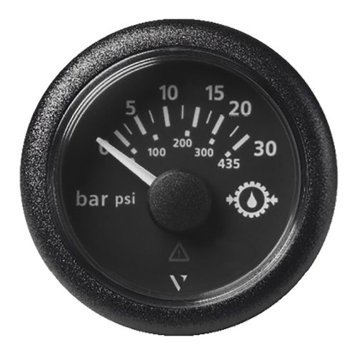 Veratron 52MM (2-1/16") ViewLine Transmission Oil Pressure 30 Bar/435 PSI - Black Dial & Round Bezel | A2C59514141
