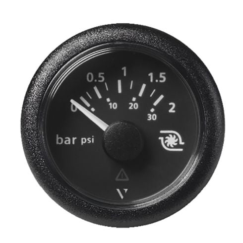Veratron 52MM (2-1/16") ViewLine Boost Pressure Gauge 2 Bar/30 PSI - Black Dial & Round Bezel | A2C59514149