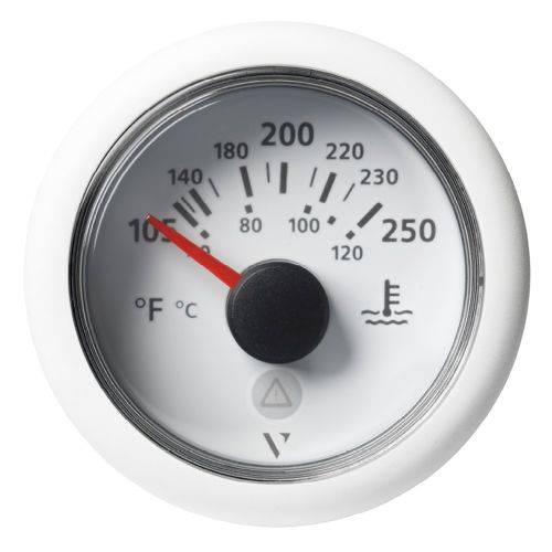 Indicador de Temperatura Veratron ViewLine de 52 mm (2-1/16"), 105 °F a 250 °F, Esfera y Bisel Blanco