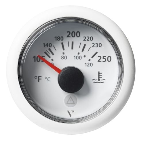 Veratron 52 MM (2-1/16") ViewLine Temperature Gauge 105&deg;F to 250&deg;F - White Dial/Bezel | A2C59514241