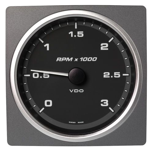 Veratron 4-3/8" (110mm) AcquaLink&reg; Tachometer 3000 RPM - 12/24V - Black Dial & Bezel | A2C59501913