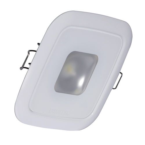 Foco empotrable cuadrado Mirage de Lumitec- Atenuación de luz blanca cálida, CRI alto - Bisel blanco