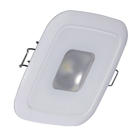 Foco empotrable cuadrado Mirage de Lumitec- Atenuación de luz blanca cálida, CRI alto - Bisel blanco