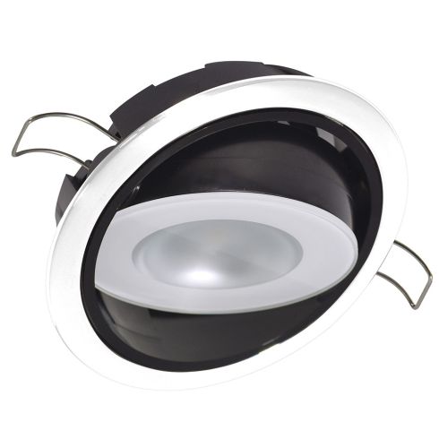Lumitec Mirage Positionable Down Light - White Dimming, Red/Blue Non-Dimming - White Bezel | 115128