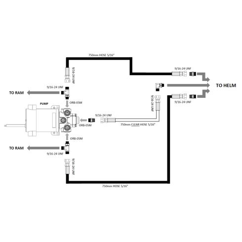 Simrad PUMP-2 12v Reversible Hydraulic Pump 4.9 - 15.2cui Replaces RPU80